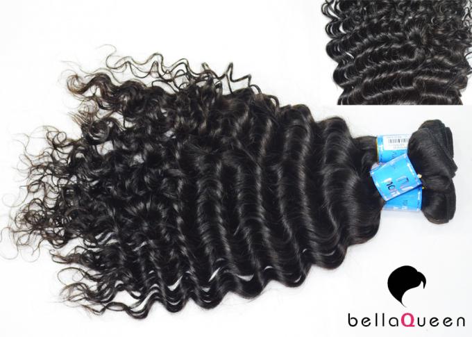 человеческие волосы OEM/ODM BellaQueen индийской глубокой волны 1B 100g прямые